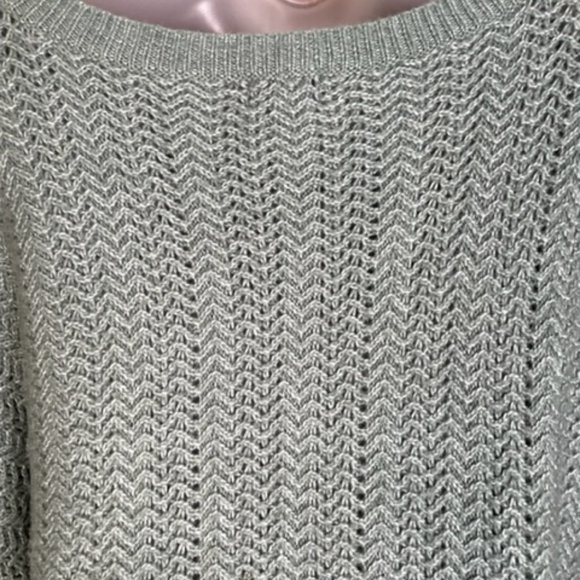 Nicole Miller Mint Green Knit Oversized Sweater - Size X-Small - Picture 4 of 12